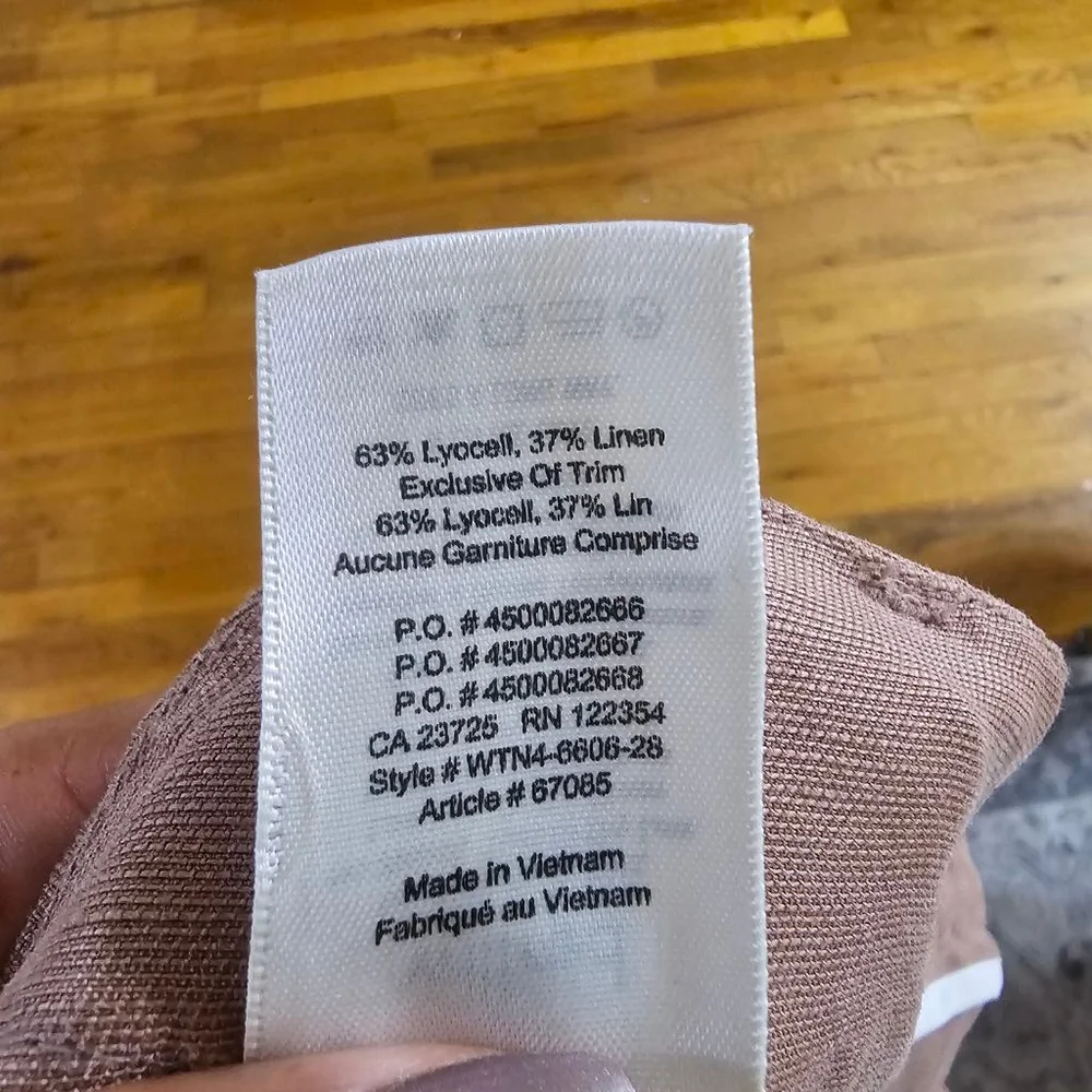Aritzia Babaton Wide Leg Trouser Linen Blend Women's Size 8